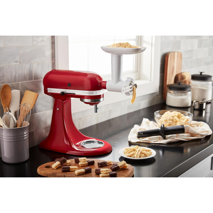 Насадка-м'ясорубка KitchenAid 5KSMFGCA для кухонних машин подрібнювач м'яса та овочів із насадкою для печива (5 форм)