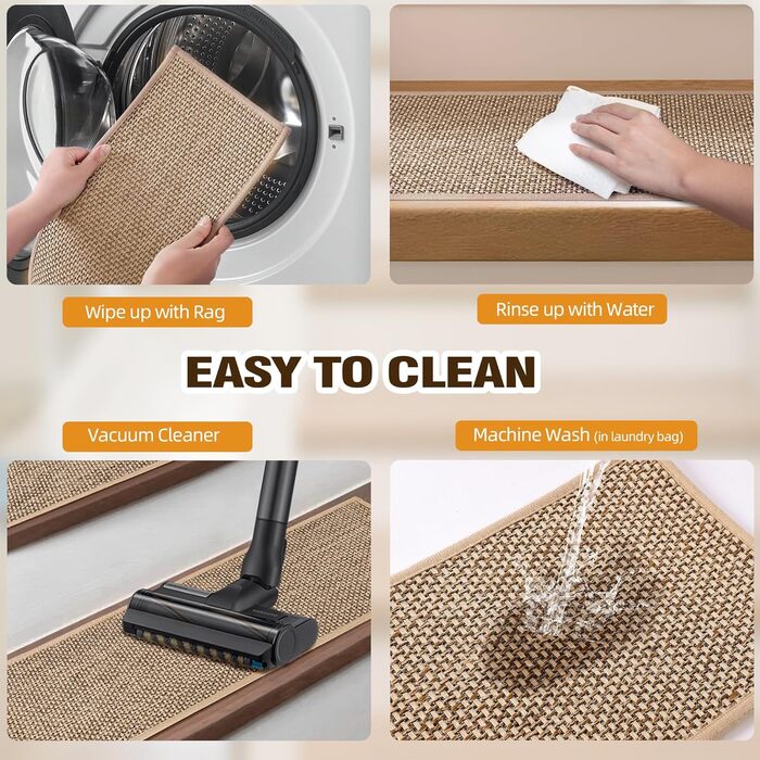 Льняні сходинки Deerly, нековзні, для дерев&39яних сходинок, що знімаються та наклеюються, для внутрішніх сходів, із самоклеючою основою, 20,3 x 76,2 см, бежевий колір, 15 шт. 8&39 x 30&39 бежевий 15