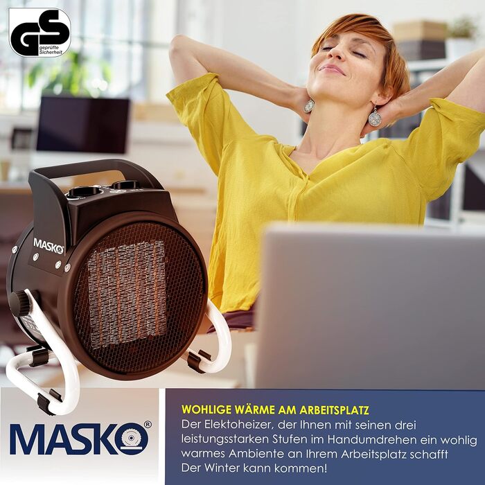 Електричний обігрівач Masko тепловентилятор будівельний обігрівач керамічний обігрівач електричний обігрівач з термостатом електри