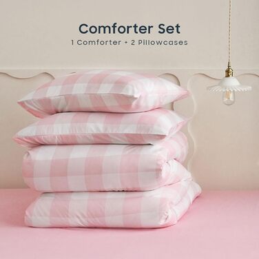 Комплект постільної білизни Wake In Cloud - Gingham, в клітинку, буйволяча клітинка, коттеджкор, милий, геометричний, м'який, легк