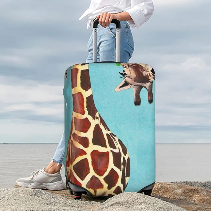 Чохол для валізи Весела Жирафа, міцний захист для багажу, підходить для валіз розміром 45.7 - 81.3 см, Чорний, Великий