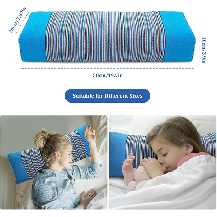 Гречана подушка, гречана подушка для шиї на блискавці (синя)