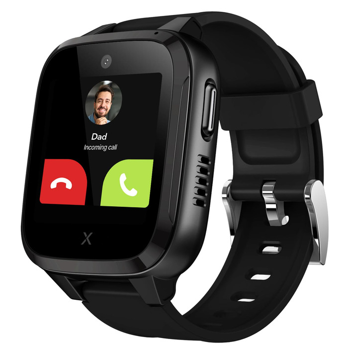 Дитячий телефон-годинник (із SIM-карткою) 4G, дзвінки, повідомлення, шкільний режим, функція SOS, GPS, камера, крокомір - вкл. безкоштовний 3-місячний контракт (ЧОРНИЙ)