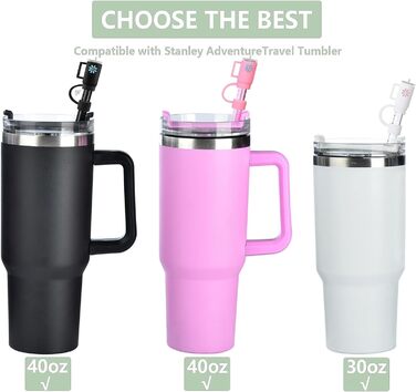 Змінні блискучі соломинки та чохли для чашки Stanley Adventure Travel Tumbler Cup 40 унцій, багаторазові, сумісні з чашками Stanle
