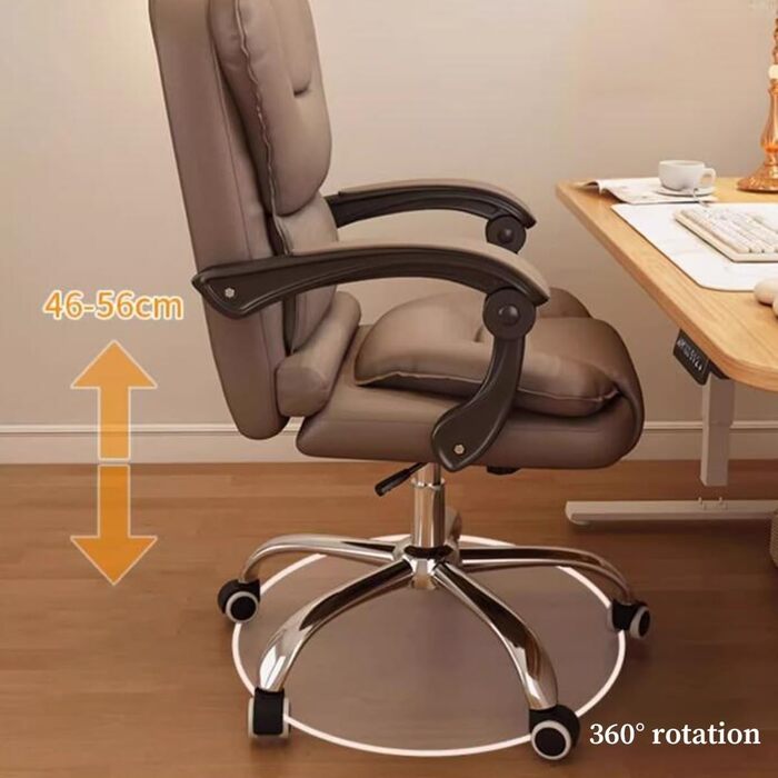 Офісне крісло, стілець для столу з колесами, ергономічне ігрове крісло з регульованою висотою та підставкою для ніг, крісло керівника з підтримкою спинки, шкіряне комп&39ютерне крісло для переговорних кімнат (сіре)