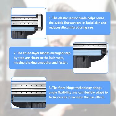 Леза для гоління Mach 3, 24 шт., леза для гоління, бритва для чоловіків, чоловіча бритва, заправки для лез Mach 3, заправки, леза для гоління, чоловічі леза, які підходять для Mach3