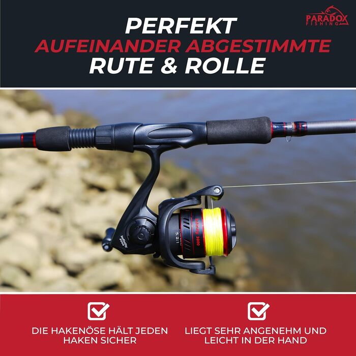 Вудилище для спінінгу Paradox Fishing Firetiger I 2.1 м/2.4 м/2.7 м I 5-20 г/ 15-35 г/ 20-60 г I Вудилище для лову окуня I Вудилище для судака I Вудилище для щуки - Вудилища для спінінгу 2.4 м 15-35 г котушка 3000 Вудилище та котушка