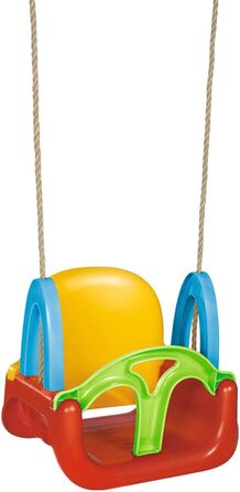 Гойдалка 3 в 1, мотузка попередньо змонтована, висота гойдалки приблизно 120 см, ширина сидіння 28 см, жовтий/синій/червоний/зелен