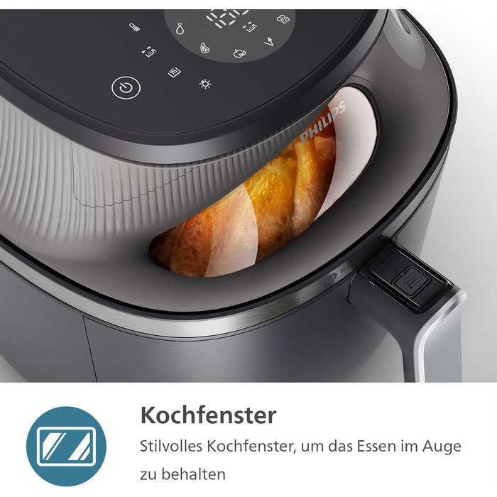 Фритюрниця Philips серії 3000 об'ємом 4,2 л, оглядове вікно, фритюрниця 16 в 1, технологія RapidAir Plus, менше жиру, додаток з ре