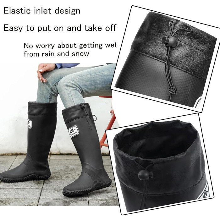 Жіночі та чоловічі складні високі гумові чоботи Lvptsh, складні водонепроникні садові чоботи з довгим халявою, гумове взуття, садове взуття, веллінгтони, зелені, розмір 40/41 EU