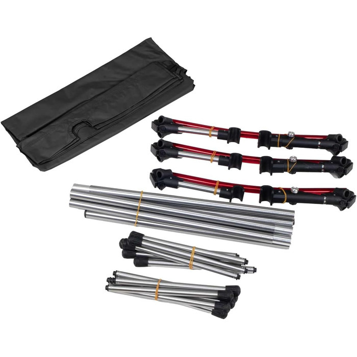 Розкладне ліжко XL, вантажопідйомність до 150 кг, алюмінієвий каркас, з сумкою для перенесення, стабільне та легке, для кемпінгу, гостей та використання на свіжому повітрі, чорне