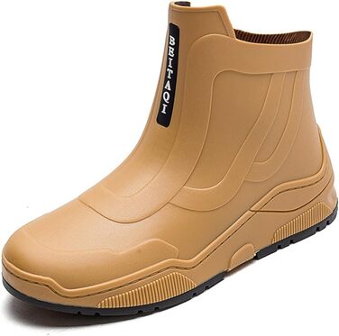 Дощові та водозахисні черевики для чоловіків та жінок, однаковий верх, гумові черевики, повсякденні, модні, для активного відпочинку, роботи, риболовлі, миття автомобіля, кухні, без бахіл, захист від дощу, чоловічі черевики, жовті, розмір 41 1