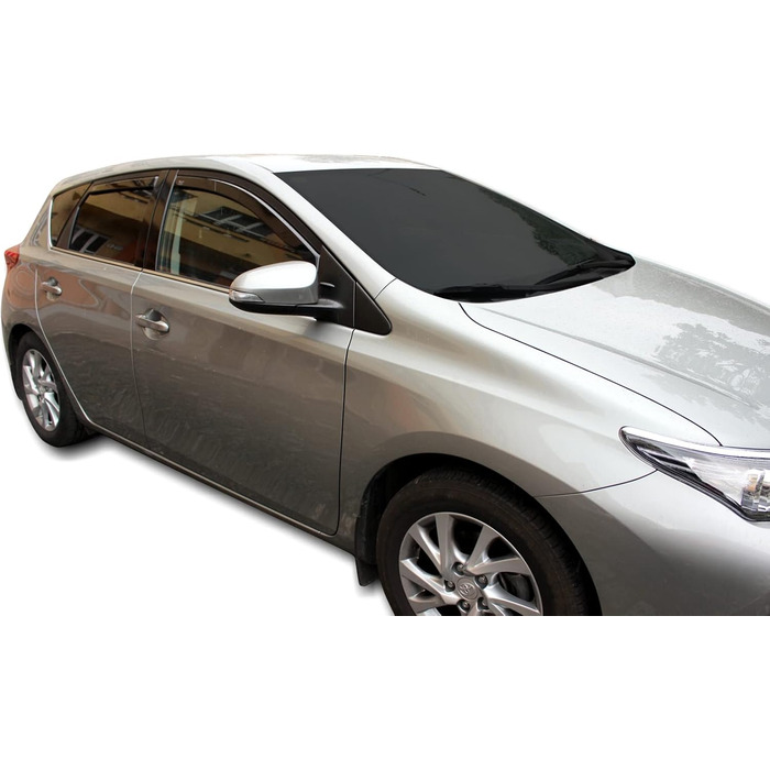 АВТОМОБІЛЕБУДУВАННЯ Вітровий дефлектор підходить для Auris Hatchback 2013-2018, Heko Rain Deflector, чорний, тонований, комплект з 4 шт. , передній, задній, аеродинамічний, проста установка