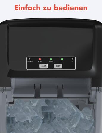 Машина для приготування кубиків льоду KitchenBrothers Small - Машина для подрібненого льоду - Машина для кубиків льоду, Кубик - Льодогенератор - Льодогенератор - Льодогенератор - Виробник кубиків льоду - Чорний