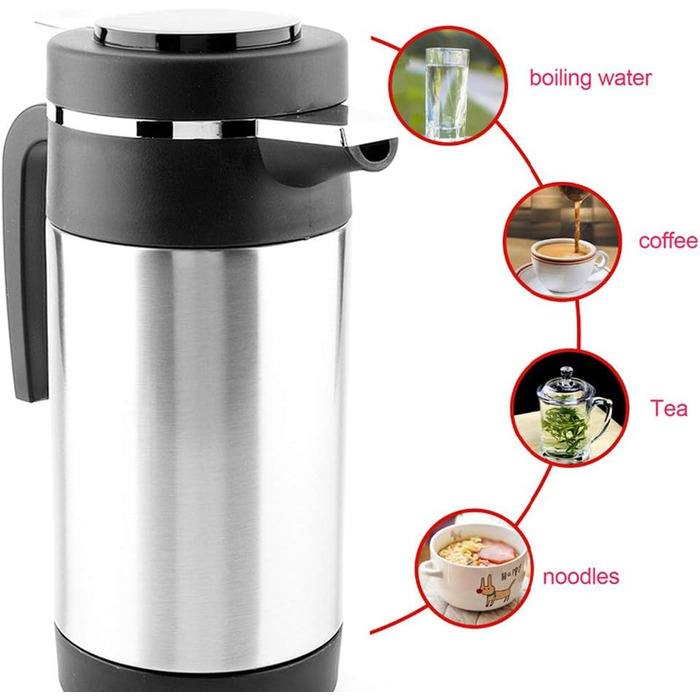 Автомобільний чайник, нержавіюча сталь 12В автомобільна чашка для підігріву кави чай термос чашка для підігріву води чайник для по