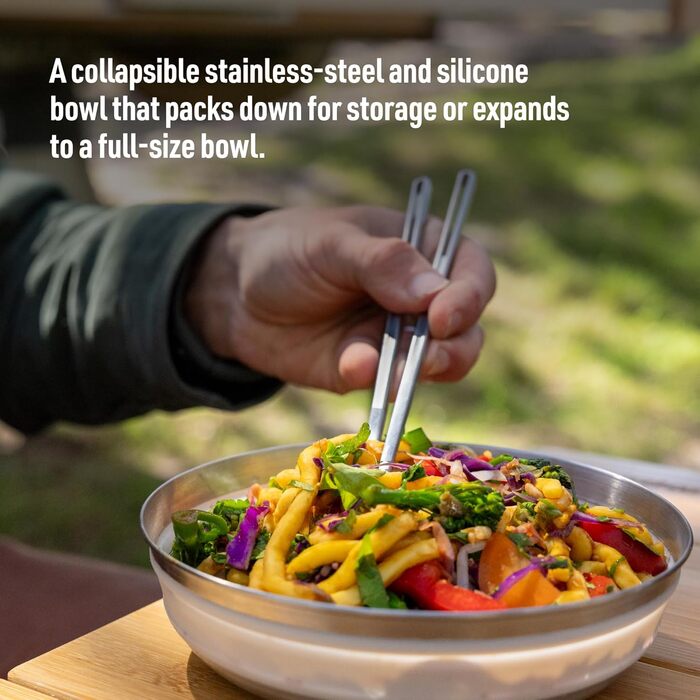 Складана миска з нержавіючої сталі Sea to Summit Detour, велика - Складана миска, зелений лавровий вінок, велика