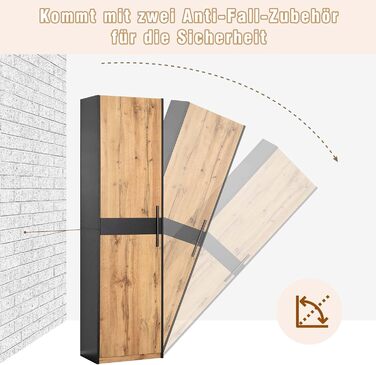 Шафа для одягу 4 предмети з дзеркалом і лавкою, Шафа для одягу, Меблі для гардеробу, Шафа для одягу, Стильна компактна шафа з 4 га