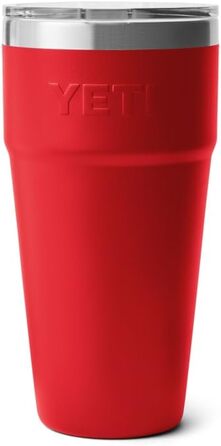 Стаканчик YETI Rambler об&39ємом 887 мл (30 унцій) зі знімною кришкою MagSlider, термокружка з нержавіючої сталі, вакуумна ізоляція рятувальний червоний