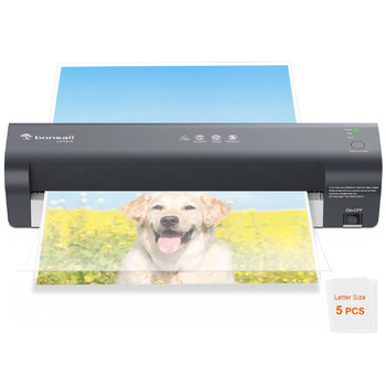 Ламінатор Bonsaii A3, швидкий нагрів та ламінування, 80-125 мікрон, захист від застрягання, ламінатор для школи, офісу та домашнього використання (L318-A) 13 дюймів 5 пакетів