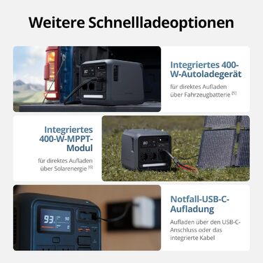 Портативна зарядна станція DJI Power 1000 Mini, LFP-акумулятор 1008 Втгод, чорна