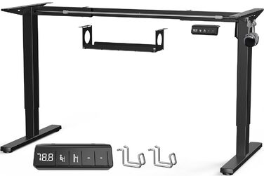 Каркас столу з регулюванням висоти та кабельним лотком, електрично регульований по висоті каркас столу з потужним двигуном, контролером пам&39яті та функцією захисту від зіткнень (чорний)