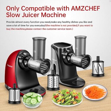 Електрична овочерізка AMZCHEF Аксесуари для повільної соковижималки ZM1501 & GM3001 - ZM1501 Аксесуари - GM3001 Аксесуари - Без машини, тільки аксесуари в комплекті - 3 знімні лопаті барабана