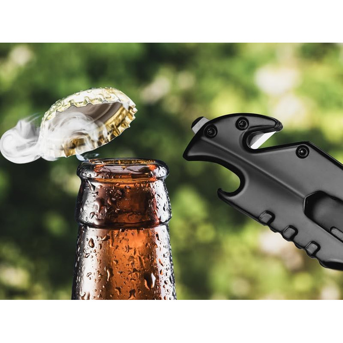 Кишеньковий ніж NedFoss FA48, 10-сантиметровий рятувальний ніж з різаком для ременя, склобій та відкривачка для пляшок, складаний