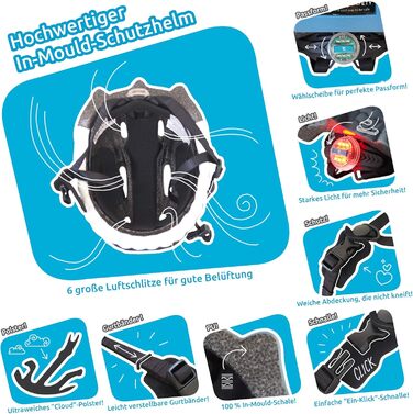 Велосипедний шолом Crazy Safety Kids Велосипедний шолом Kids 2-7 років для велосипеда, скейтборду, велосипеда, балансирного велоси