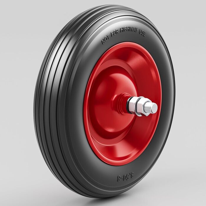 Вісь колісна Wiltec Standard 170 x 20 мм для тачки, ширина ступиці 130 мм, вісь для коліс тачок, візків, садових візків, ручних візків
