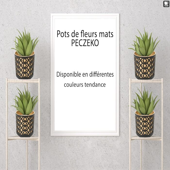 Матовий горщик для квітів PECZEKO - Декоративний горщик для квітів і трав - Міцні та легкі круглі пластикові горщики для вітальні