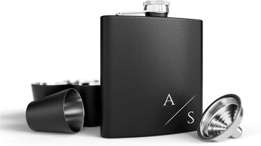 Набір фляжок з гравіюванням - Персоналізований з іменем - Ідея подарунка для весілля та чоловіків - Нержавіюча сталь (Дизайн 8)