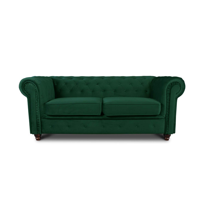 Диван Sofnet Chesterfield Asti 2-місний, комплект 2-місних диванів, комплект диванів, диван з дерев&39яними ніжками, м&39який диван - Glamour Design, велюр (темно-зелений (оксамит 78))