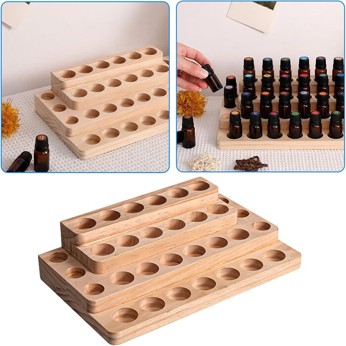 Дерев&39яна підставка для ефірних олій HOMURY з 30 отворами, коробка для зберігання ефірних олій, контейнер для зберігання ефірних олій, подарункова коробка для ароматичних олій, ефірних олій, лаку для нігтів