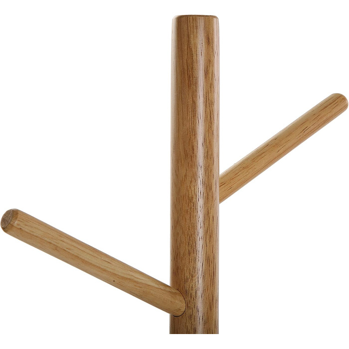 Мінімалістична вішалка для одягу Versa Malm для вхідної зони, з 9 гачками для одягу або сумок, розміри (В x Д x Ш) 171 x 28 x 28 см, метал та дерево, колір білий