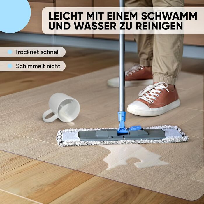 Захисний килимок для підлоги Bjrn&Schiller, нековзний килимок для офісного крісла, килимок для підлоги, стійкий до подряпин килимок для крісла, захисний килимок, килимок для офісних крісел (прозорий, 100 x 120 см) прозорий 100 x 120 см