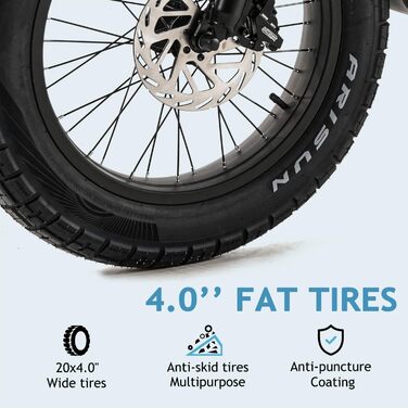 Електричні велосипеди HANEVEAR 20-дюймовий складний електровелосипед Pedelec 24Ah/48V літієва батарея до 140 км, задній двигун 250 Вт, гідравлічні гальма, міський електровелосипед для жінок та чоловіків із заднім кошиком, синій