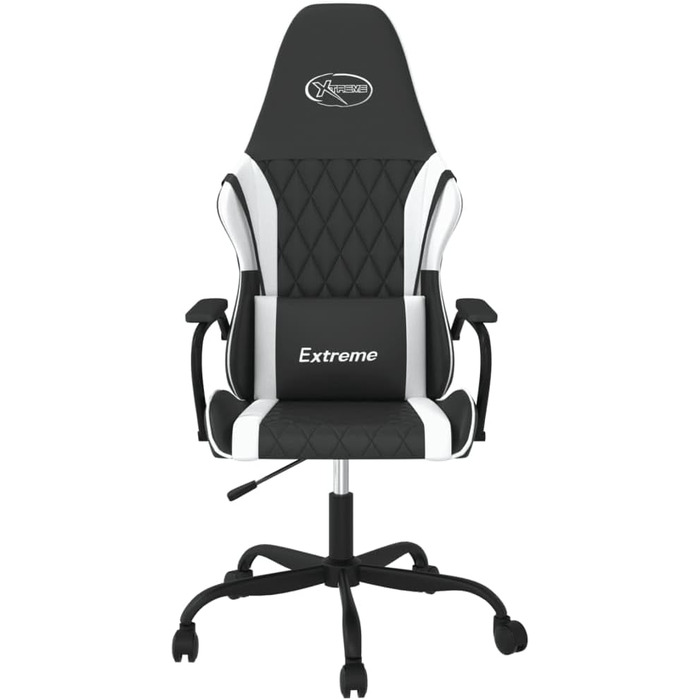 Ігрове крісло, офісне крісло, масажне крісло, чорно-біле, штучна шкіра