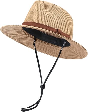 Жіноча панама-капелюх Fedora, пляжний сонцезахисний капелюх із широкими полями, солом&39яний капелюх-згорток UPF 50 M, пояс із широкими полями хакі