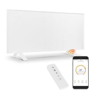 Інфрачервоний обігрівач з керуванням через WiFi, 700 Вт - підлоговий або настінний, енергозберігаючий інфрачервоний обігрівач з дистанційним керуванням термостатом, 700 Вт