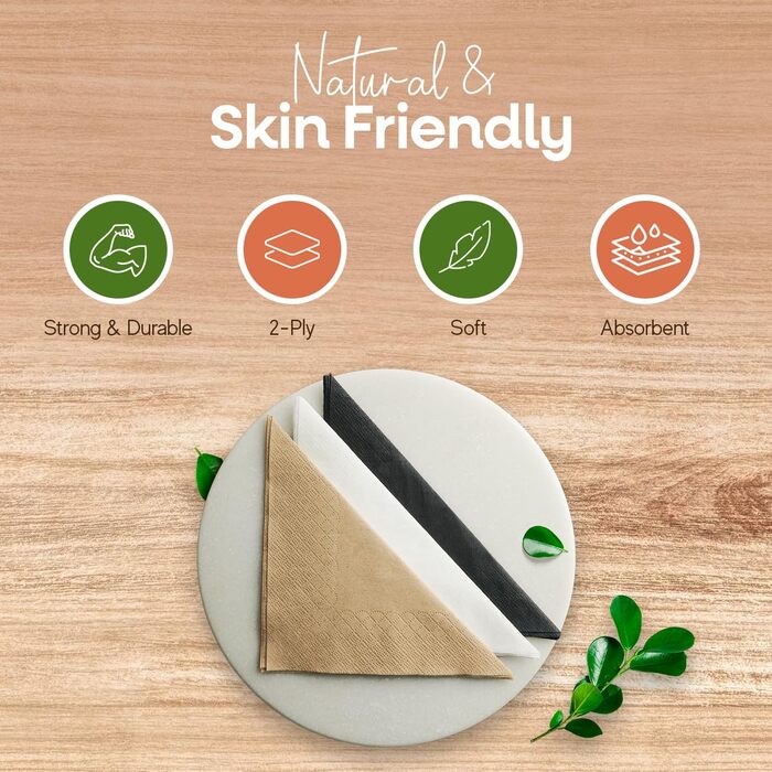 Набір одноразових дерев&39яних столових приборів FOOGO Green з 250 предметів та білих серветок, 50 виделок, 50 ножів, 50 ложок, 100 коричневих серветок, двошарові міцні паперові серветки, екологічно чистий набір столових приборів