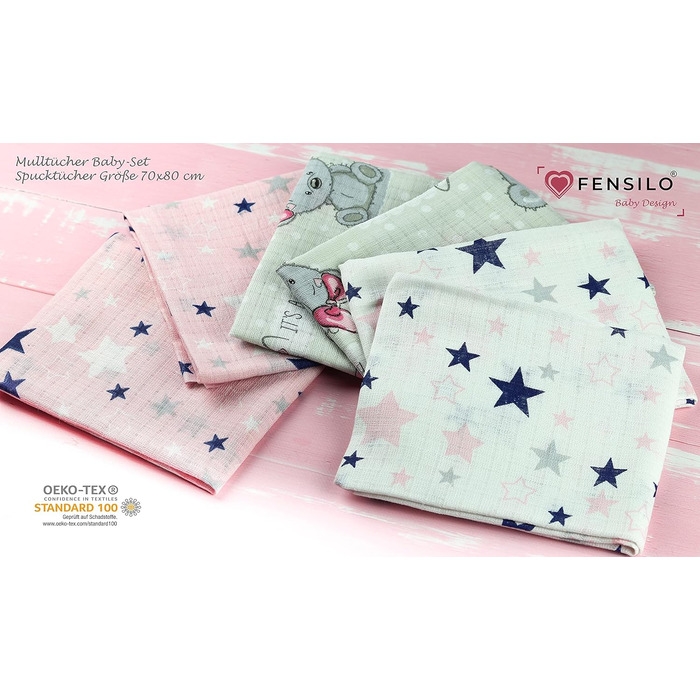 Муслінові серветки - муслінові пелюшки - упаковка 6 70x80 см - тканинні пелюшки, ЗРОБЛЕНІ В ЄС, перевірені на вміст шкідливих речо