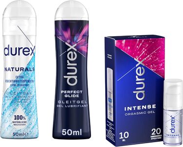 Для нього і для неї (Play Perfect Glide 50 мл, Naturals Extra Moisturizing 50 мл, Durex Intense Orgasmic Gel 10 мл) 3 упаковки