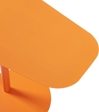 Журнальний столик Nasttten, садовий столик, журнальний столик з металевим каркасом, диванний столик, сучасний дизайн для вітальні, спальні, балкону, тераси, 50 x 50 x 38 см, помаранчевий, прямокутний