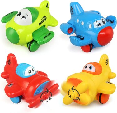 Іграшкові машинки JoyPlus для дітей віком від 1 року, набір із 4 заводних машинок для дітей, дитячі іграшкові машинки для дітей віком від 1 року, іграшкові машинки з фрикційним механізмом, дитячі іграшки, подарунок для дітей віком 1, 2 та 3 років