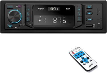 Автомобільна стереосистема Bluetooth 5.0, Avylet RDS/FM/AM/7 кольорів 1 автомобільна стереосистема Din із Bluetooth гучного зв'язку, 2 USB/AUX-IN/MP3/SD, 30 станцій