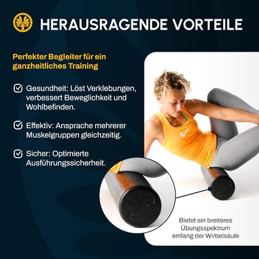 Для активного впливу на мязи, напруження та тригерні точки Масажний ролик для функціонального тренування та самомасажу Фітнес-ролик для спини та ніг 90 см, 90