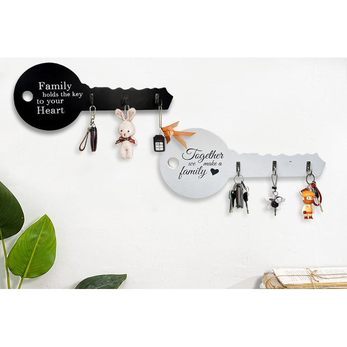 Подарунок для прикраси будинку Ключниця з дерева, самоклеюча або свердлильна, 3-стороння установка, дошка для ключів, дошки для кл