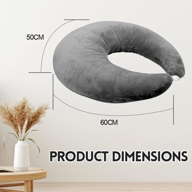 Ігрова та читацька подушка LOMUG, подушка для читання для сидіння на ліжку/дивані/підлозі, подушка для підтримки рук, U-подібна подушка/в&39язана гачком подушка та ергономічна ігрова подушка, геймерська подушка темно-сірого кольору