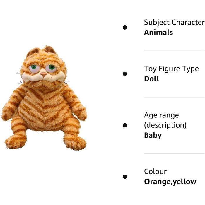 Товстий рудий кіт, м'яка плюшева іграшка, 30 см