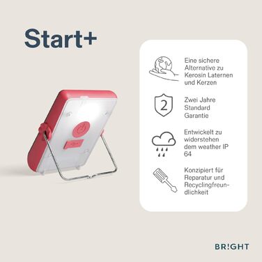 Сонячний ліхтарик BRIGHT Start - компактний, багатофункціональний сонячний ліхтарик для щоденного використання, кемпінгу та надзвичайних ситуацій